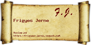 Frigyes Jerne névjegykártya